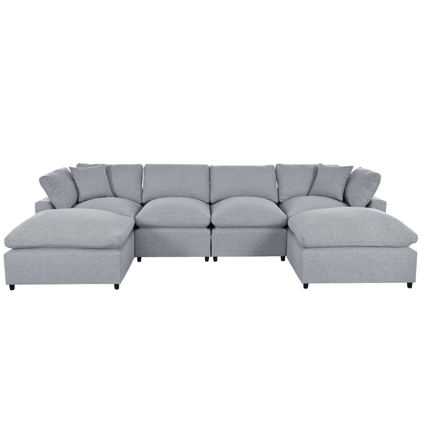 U_STYLE Modern Large U-Shape Sectional Sofa, 2 Large Chaise with Removable Ottomans for Living Room