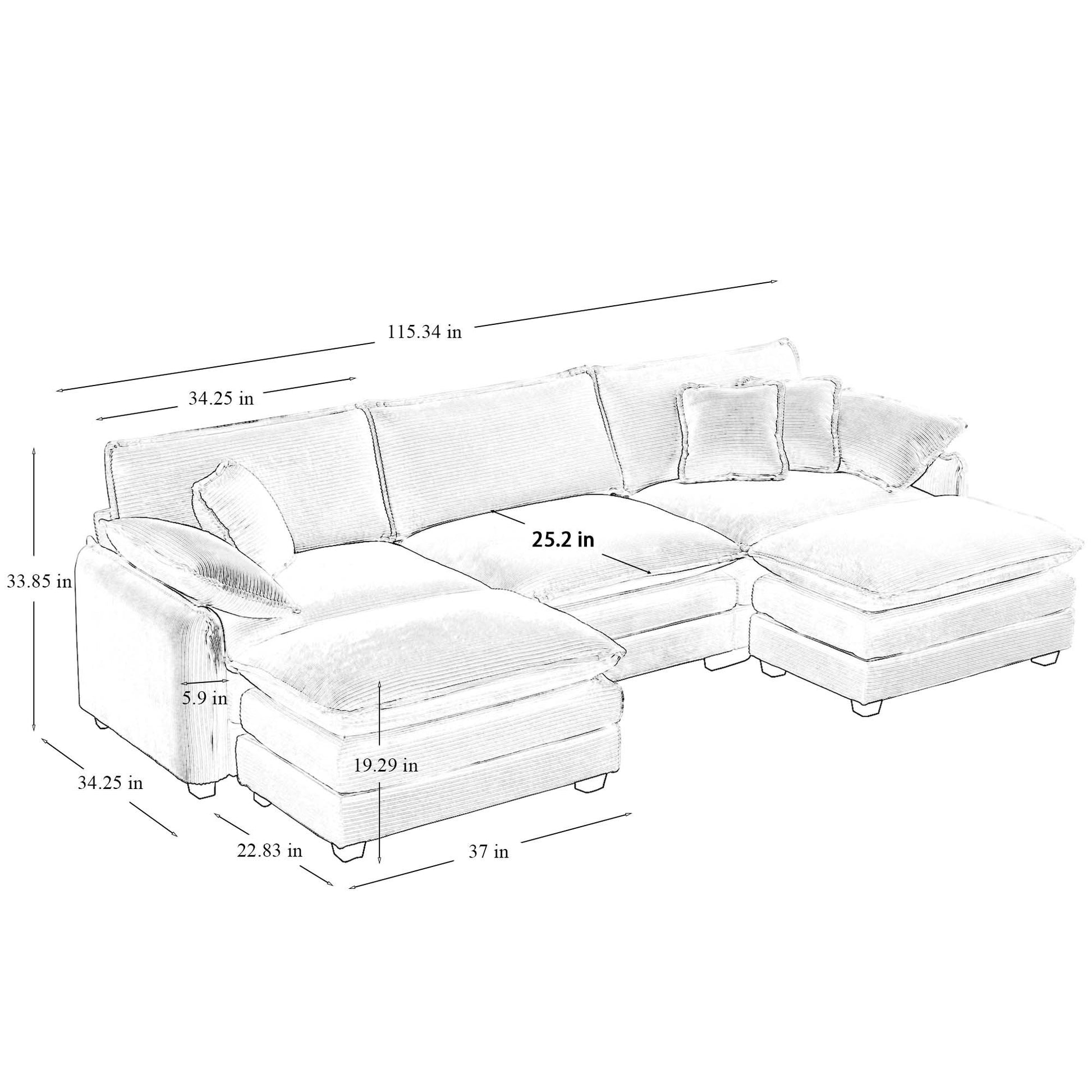 Nubes Oversized Beige Modular Sofa