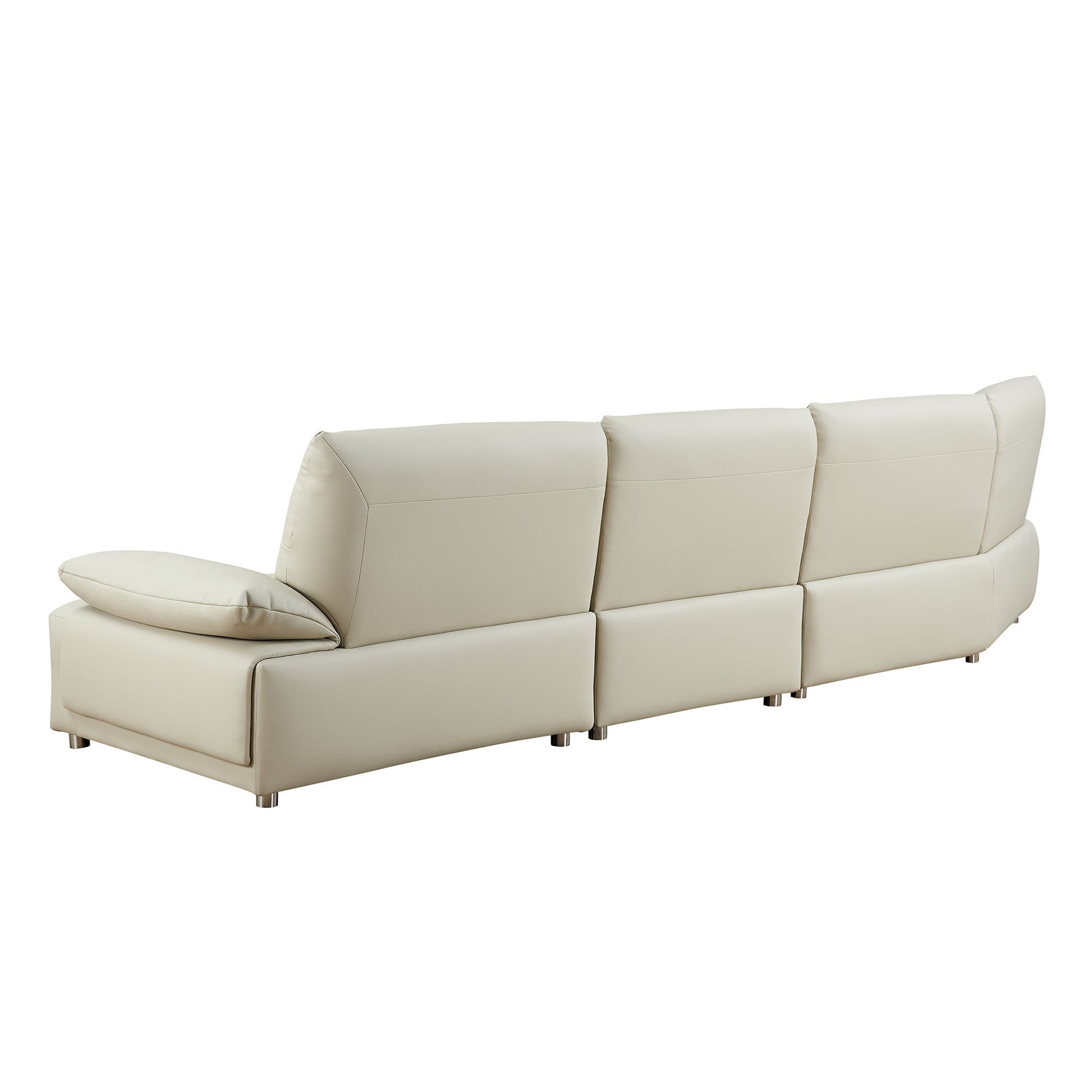 147.24'' Oversied Modern Sectional Curved Shaped Sofa Couch for Living Room,Upholstered 5-Seat Sofa Eco-leather Couch Set,Beige