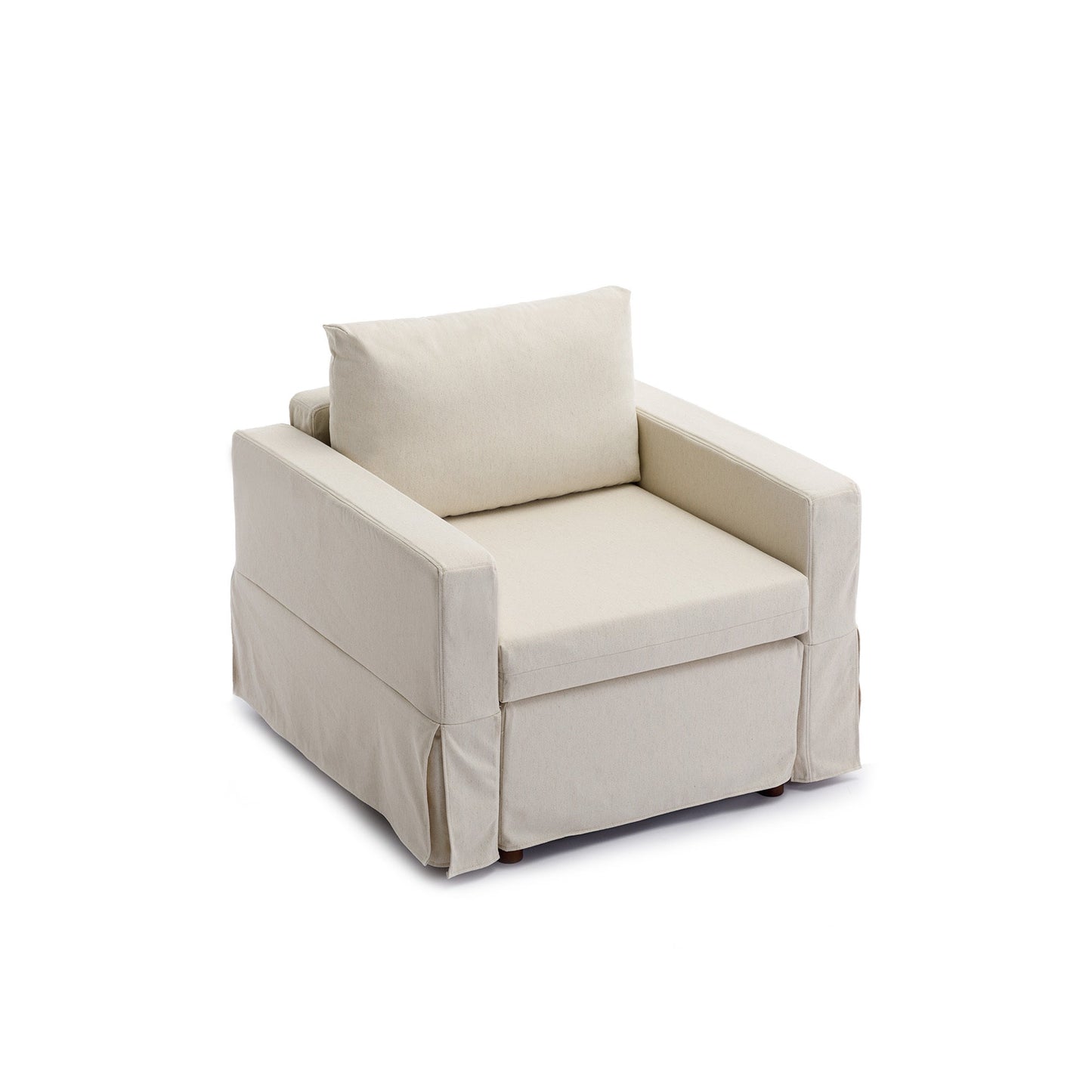 2 Seat Module Sectional Sofa Couch With 1 Ottoman,Seat Cushion and Back Cushion Removable and Washable,Cream - Groovy Boardz