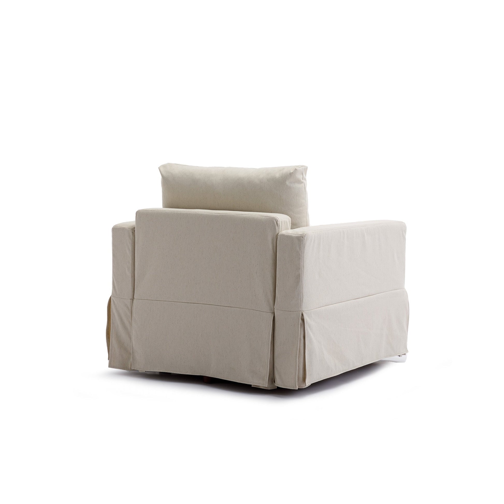 2 Seat Module Sectional Sofa Couch With 1 Ottoman,Seat Cushion and Back Cushion Removable and Washable,Cream - Groovy Boardz