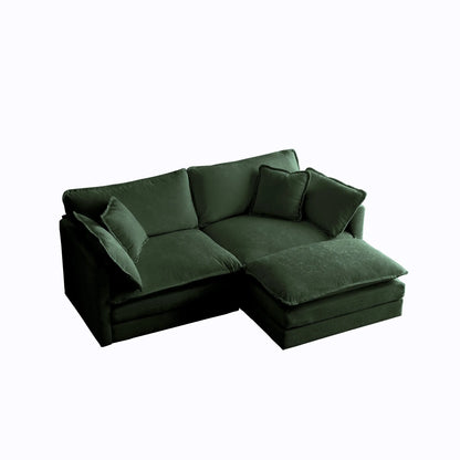 Oversized Modular Deep Seat Sectional Sofa, Green Sectional, Free Combination, Cloud Sofa