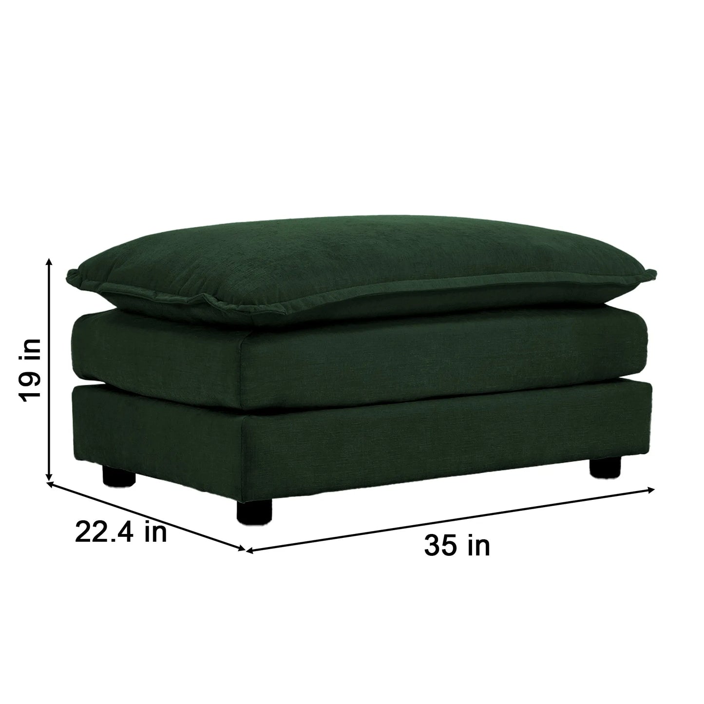 Oversized Modular Deep Seat Sectional Sofa, Green Sectional, Free Combination, Cloud Sofa