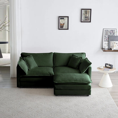 Oversized Modular Deep Seat Sectional Sofa, Green Sectional, Free Combination, Cloud Sofa