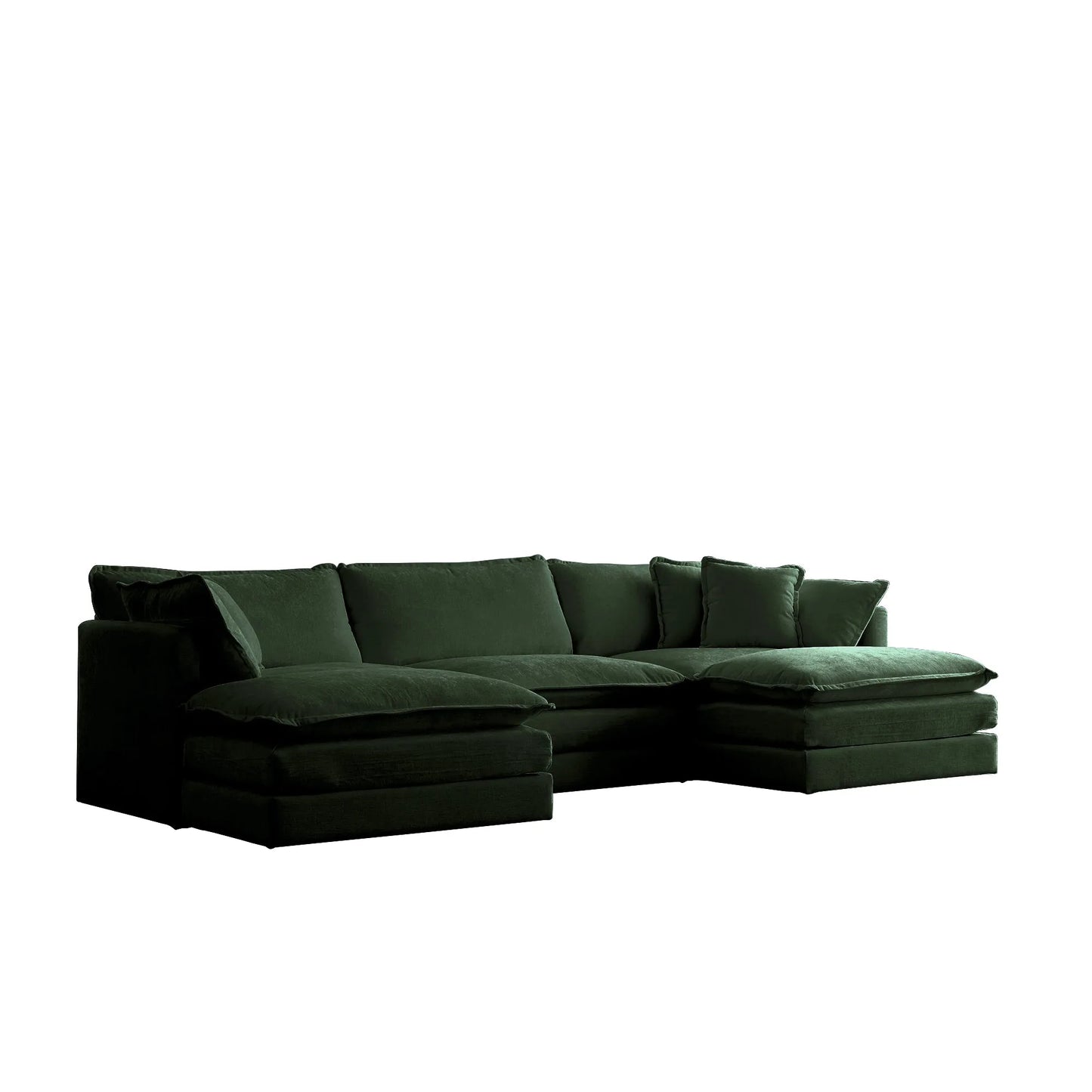 Oversized Modular Deep Seat Sectional Sofa, Green Sectional, Free Combination, Cloud Sofa