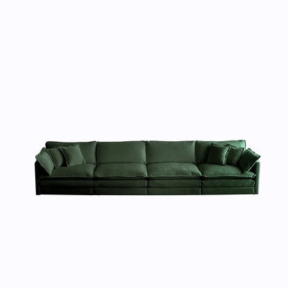 Oversized Modular Deep Seat Sectional Sofa, Green Sectional, Free Combination, Cloud Sofa