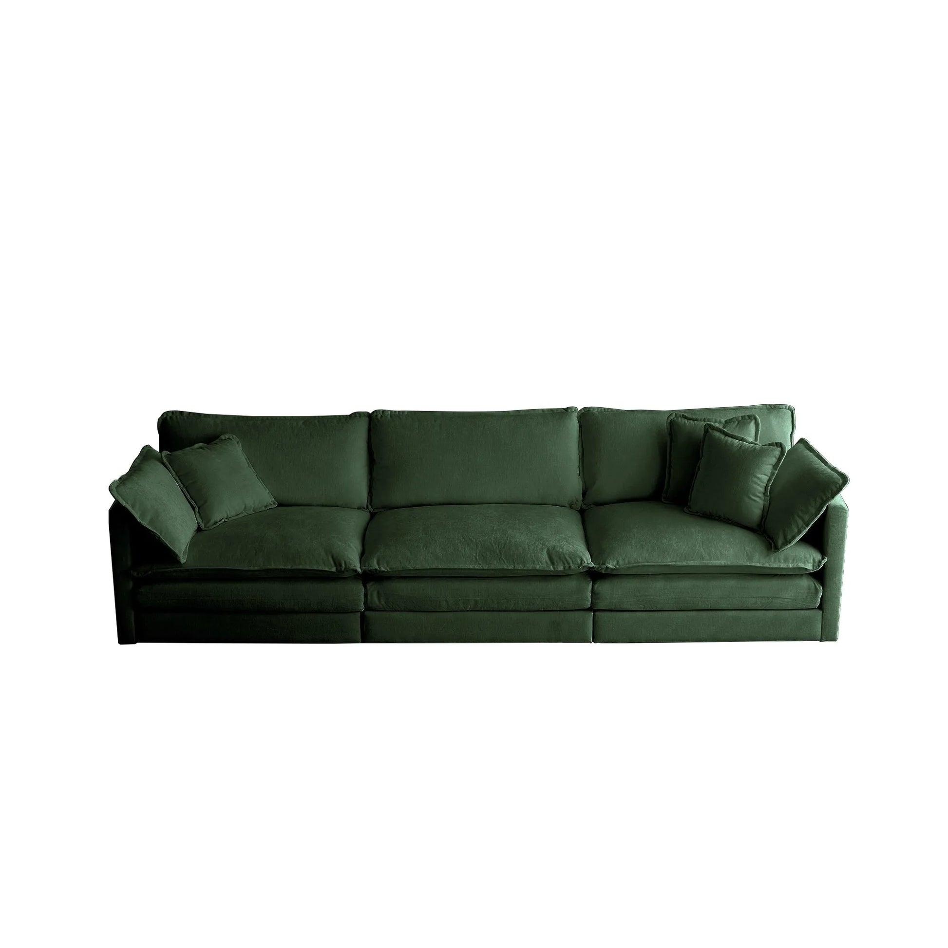 Oversized Modular Deep Seat Sectional Sofa, Green Sectional, Free Combination, Cloud Sofa