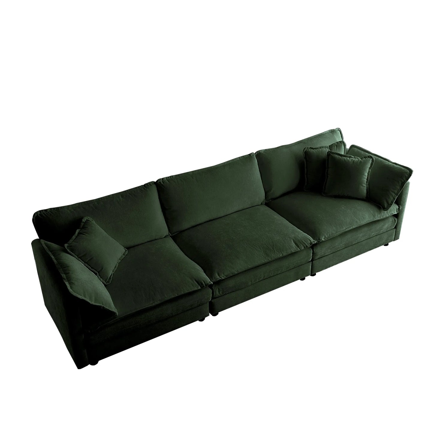 Oversized Modular Deep Seat Sectional Sofa, Green Sectional, Free Combination, Cloud Sofa