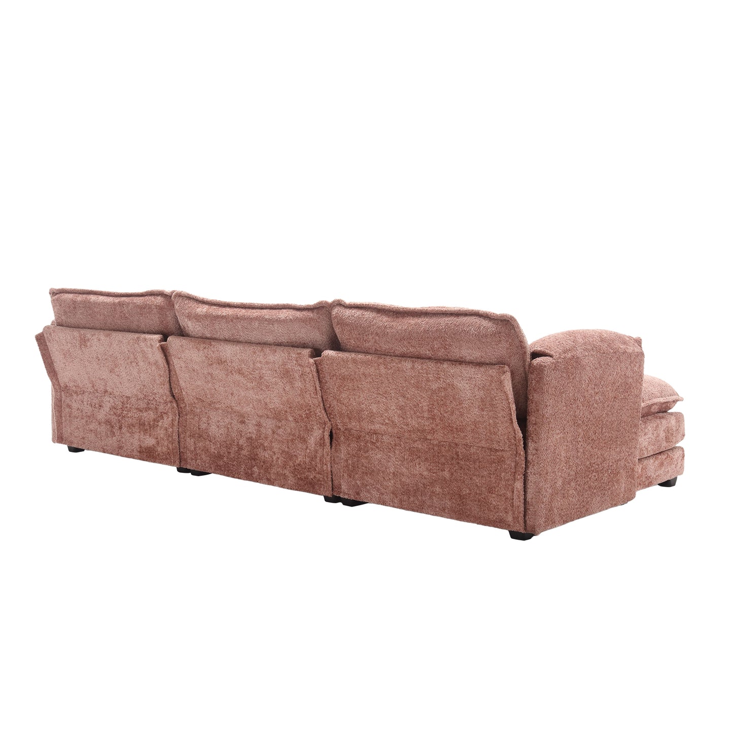 Modern Large boucle Fabric L-Shape Sectional Chenille fabric, movable pedals, detachable armrests, oversized three-seat Sofa