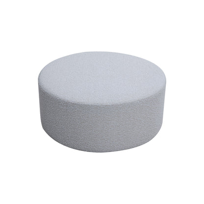 Round Coffee Table, Boucle Upholstered End Table, Functions as Side Table, Ottoman, and Seat for Living Room, Bedroom, Entryway, Office