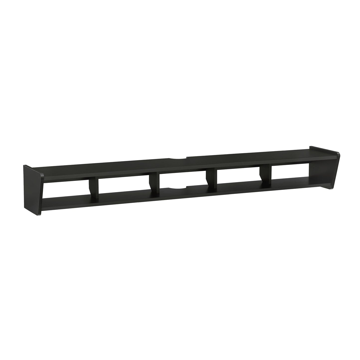 Modern Wall-Mounted Floating TV Stand – Solid Black