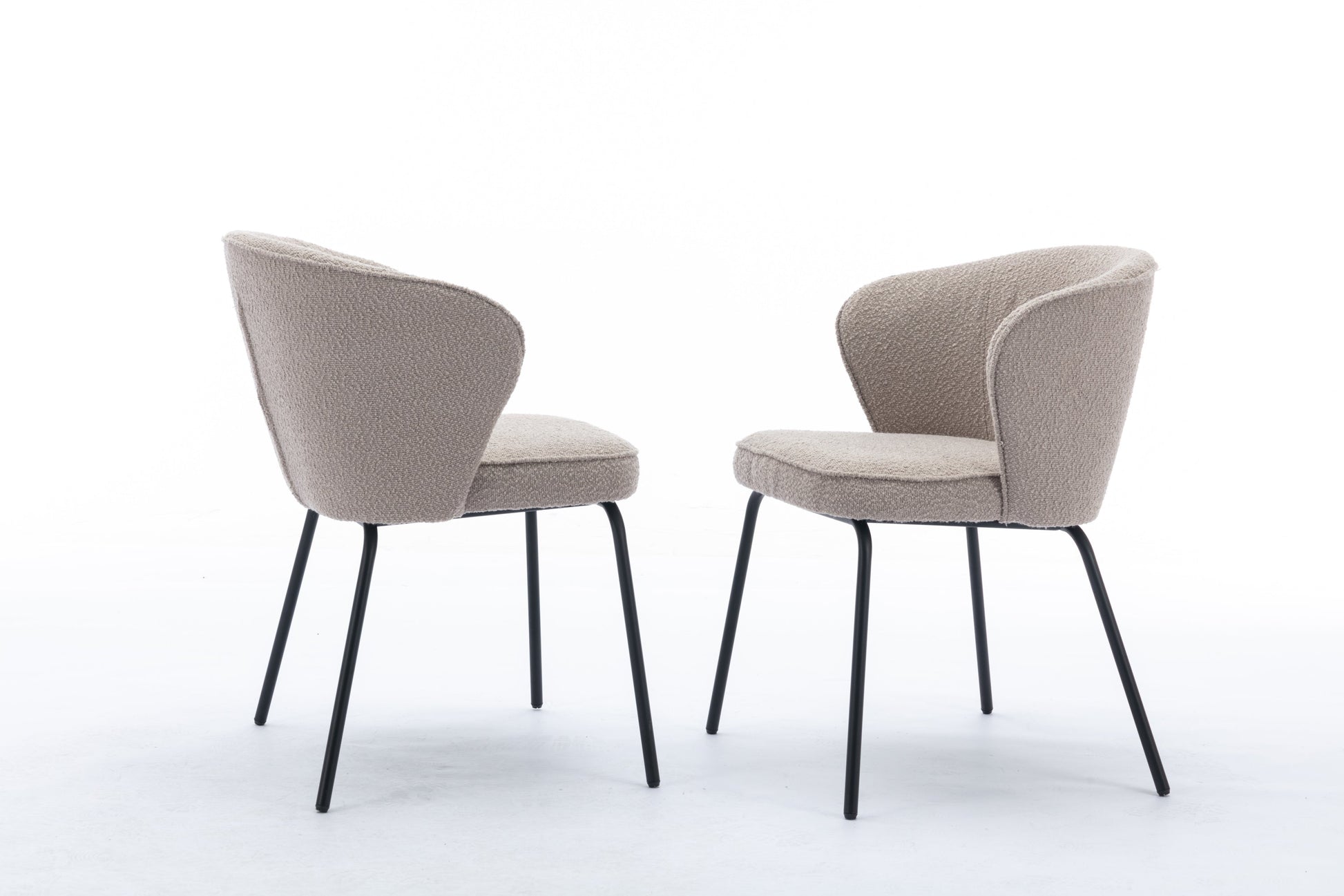 Retro Minimalist Modern Boucle Fabric Dining Chairs