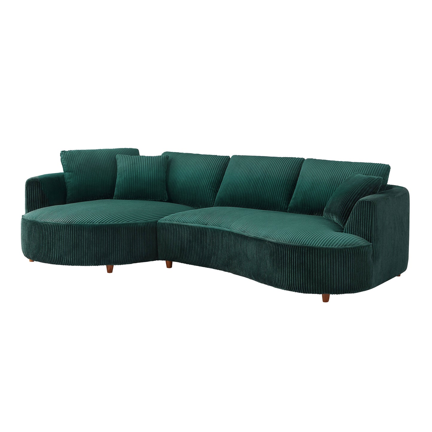 122.04 inch Oversized Sectional Sofa, Modern Couch with Chaise, Comfy Sofa Couch with Left  Facing Chaise,Corduroy Sofa Green