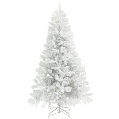 HOMCOM 7.5ft Tall Artificial Christmas Tree, Unlit Xmas Tree with 1346 Branch Tips, Auto Open, Steel Base, Holiday Décor for Home Office, White