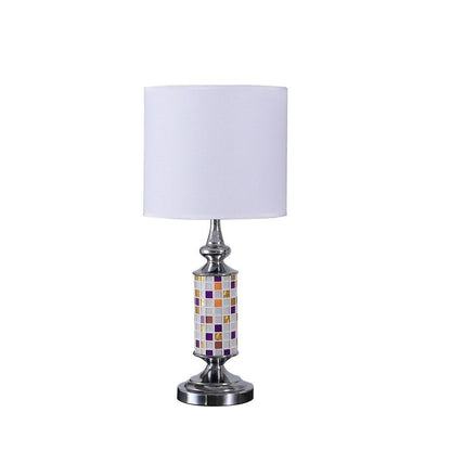 24" Vicki Chrome Bohemian Glass Mosaic Modern Table Lamp - Groovy Boardz