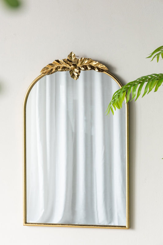 24" x 36" Arched Wall Mirror with Gold Metal Frame, Wall Mirror for Living Room Bedroom Hallway - Groovy Boardz