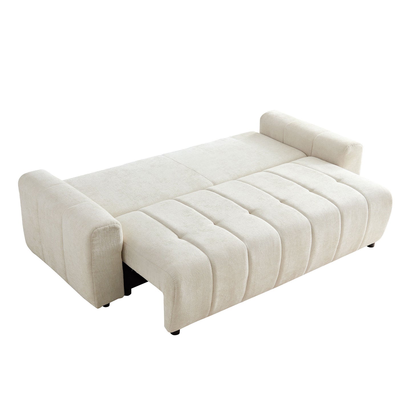 94.49''Sleeper Sofa, Sofa Bed- 2 in 1 Pull Out Couch Bed with Storage Chaise for Living Room, Sofa Sleeper with Pull Out Bed, Cream Style Couch