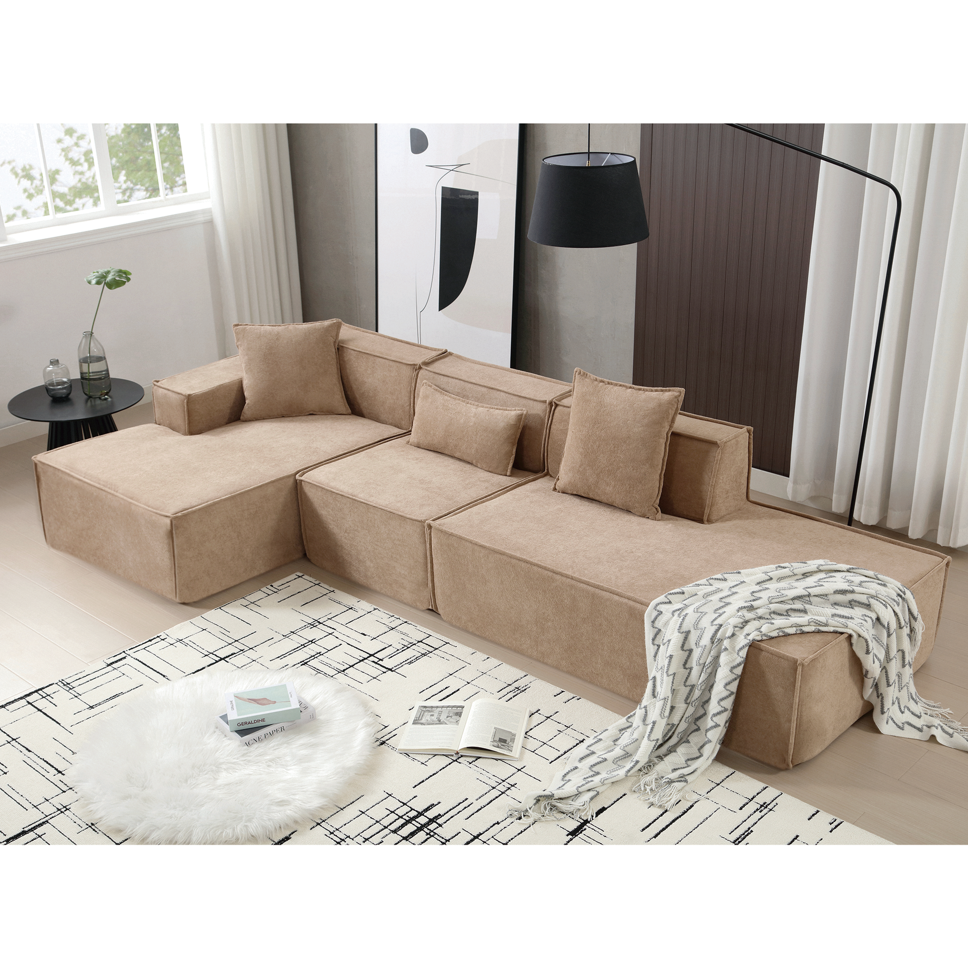 Modular Cloud Sofa Sectional, Free Combination, L-shaped