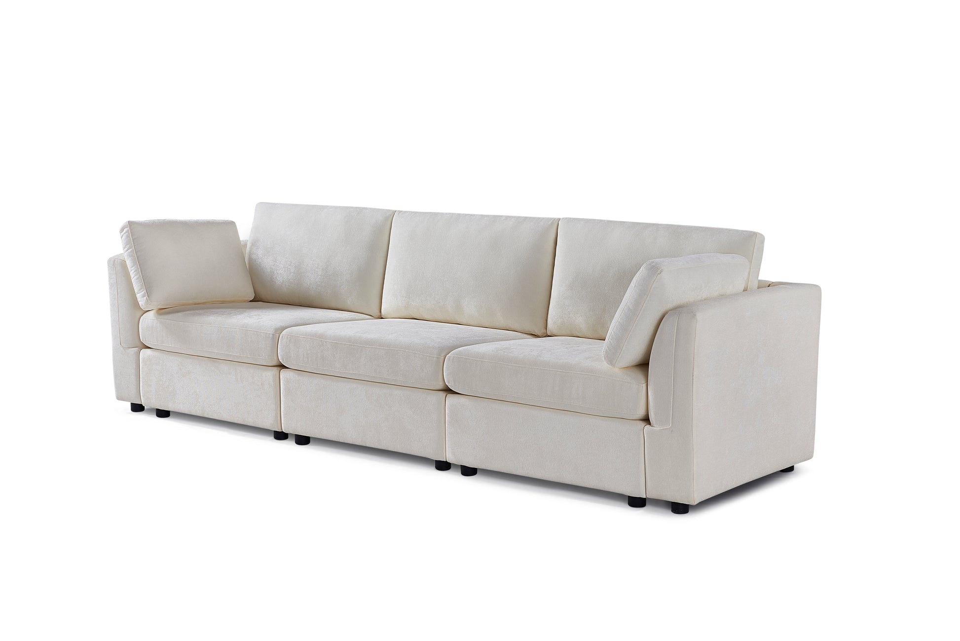 modular sofa white chenille fabric,  simple and grand, the seat and back is very soft. this is also a KNOCK DOWN sofa