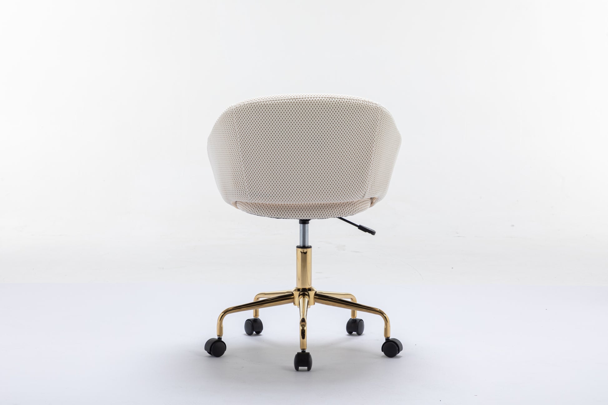 047-Mesh Fabric Home Office 360°Swivel Chair Adjustable Height With Gold Metal Base,Beige