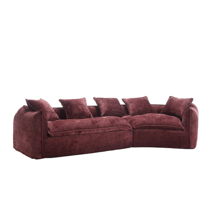 Modular Sectional Sofa, U-Shaped Couch with Sofa for five & Pillows, Modern Minimalist chenille Fabric Large Comfy Cloud Sofas, Living Room Furniture Sets