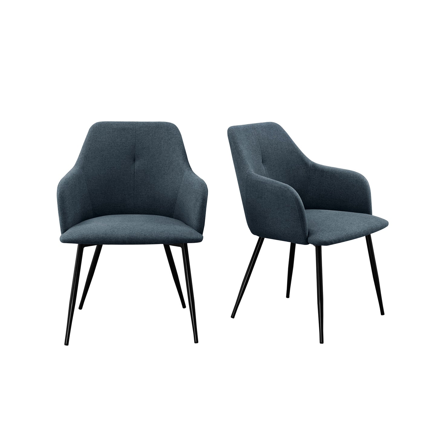 Contemporary Upholstered Woven Fabric Dining Chairs – Indigo Blue