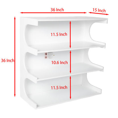 Multifunctional 4-Tier White Book Shelf & Coffee Table for Living Room Bedroom Dining Room Study Entryway, Creative Furniture Floor Bookshelf, Minimalist Organizer Storage Shelves