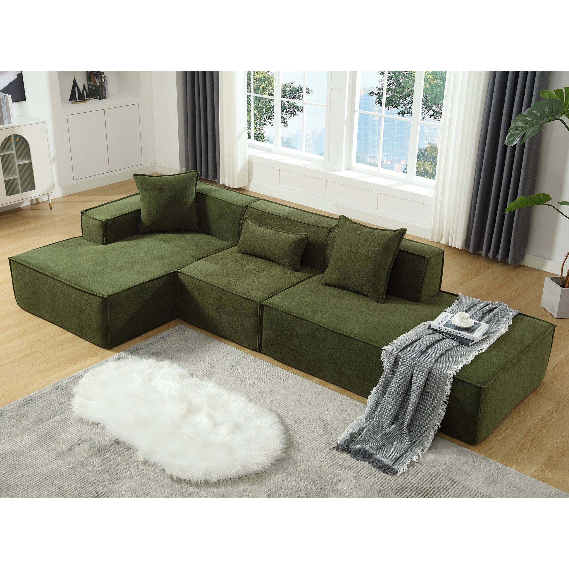 Modular Cloud Sofa Sectional, Free Combination, L-shaped