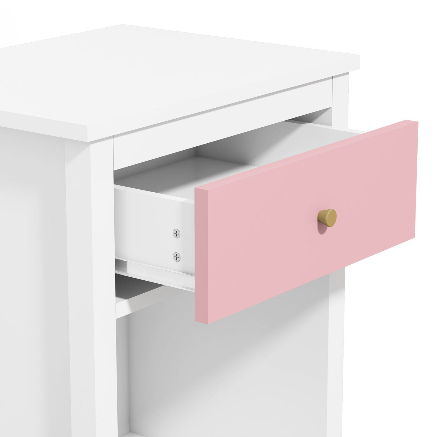 26.77''H Wooden Nightstand with One Drawer One Shelf for Kids, Adults, Pink - Groovy Boardz