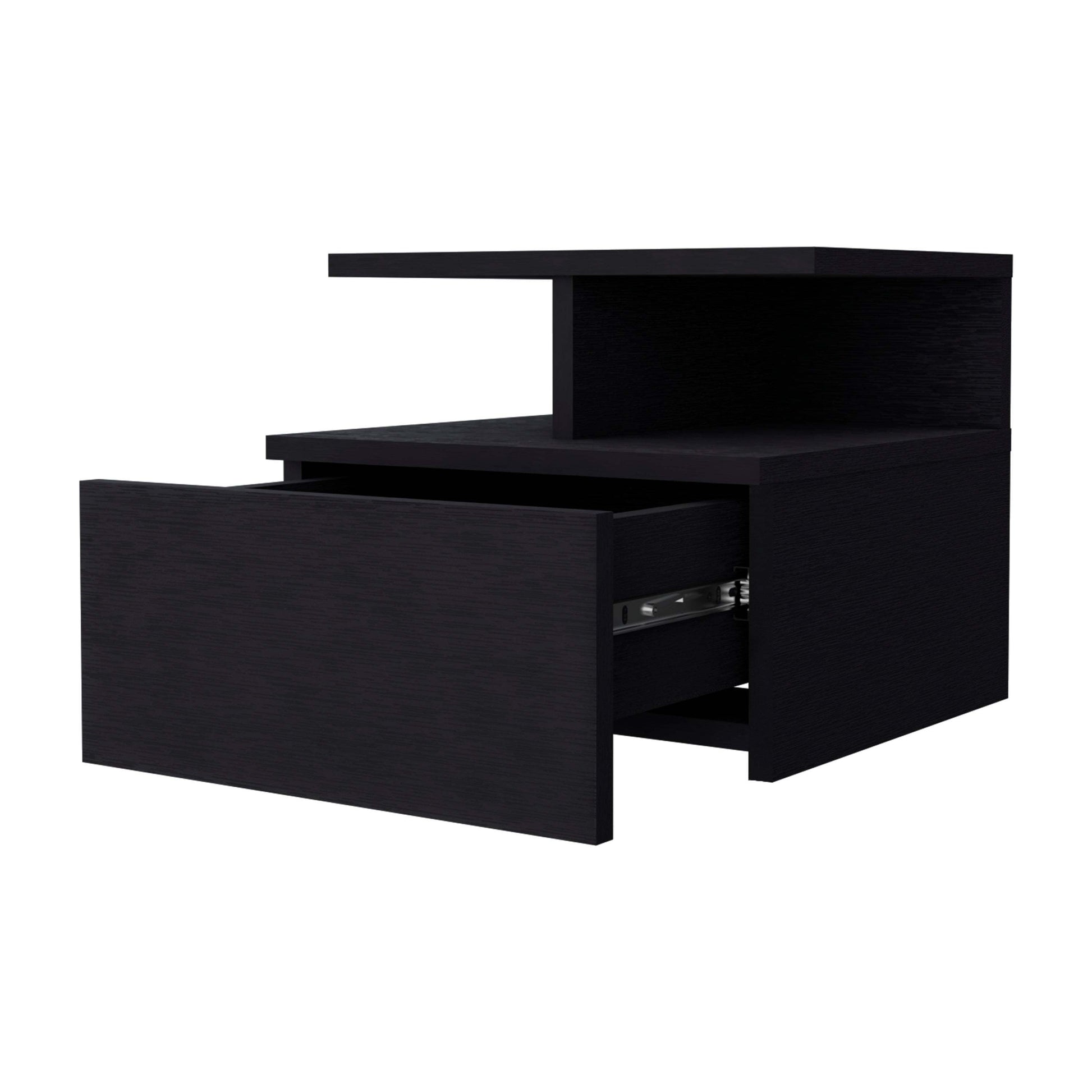 Mason Black 1-Drawer Floating Nightstand