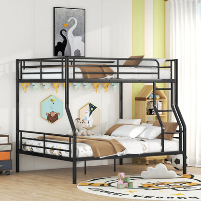 Full XL Over Queen Metal Bunk Bed, Black