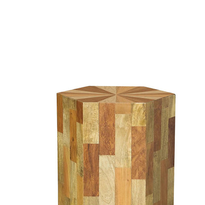 Natural Hexagon Shape Accent Table