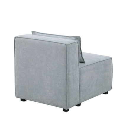 modular sofa Grayish blue  chenille fabric,  simple and grand, the seat and back is very soft. this is also a KNOCK DOWN sofa