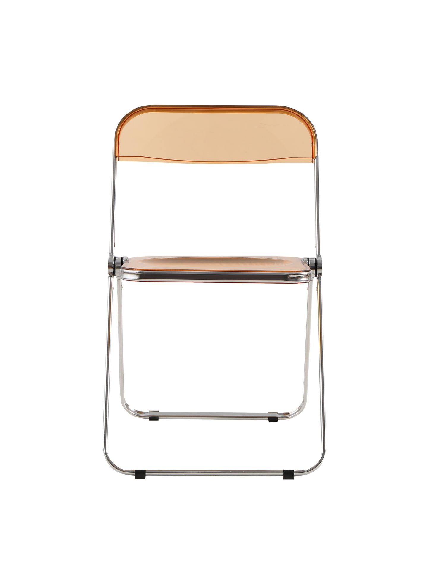 Folding Chair Transparent Chairs-Ghost Stackable Crystal Folding Chair-PC Plastic Living Room Seat-Chrome Frame and Foldable Acrylic Chair fo -Orange