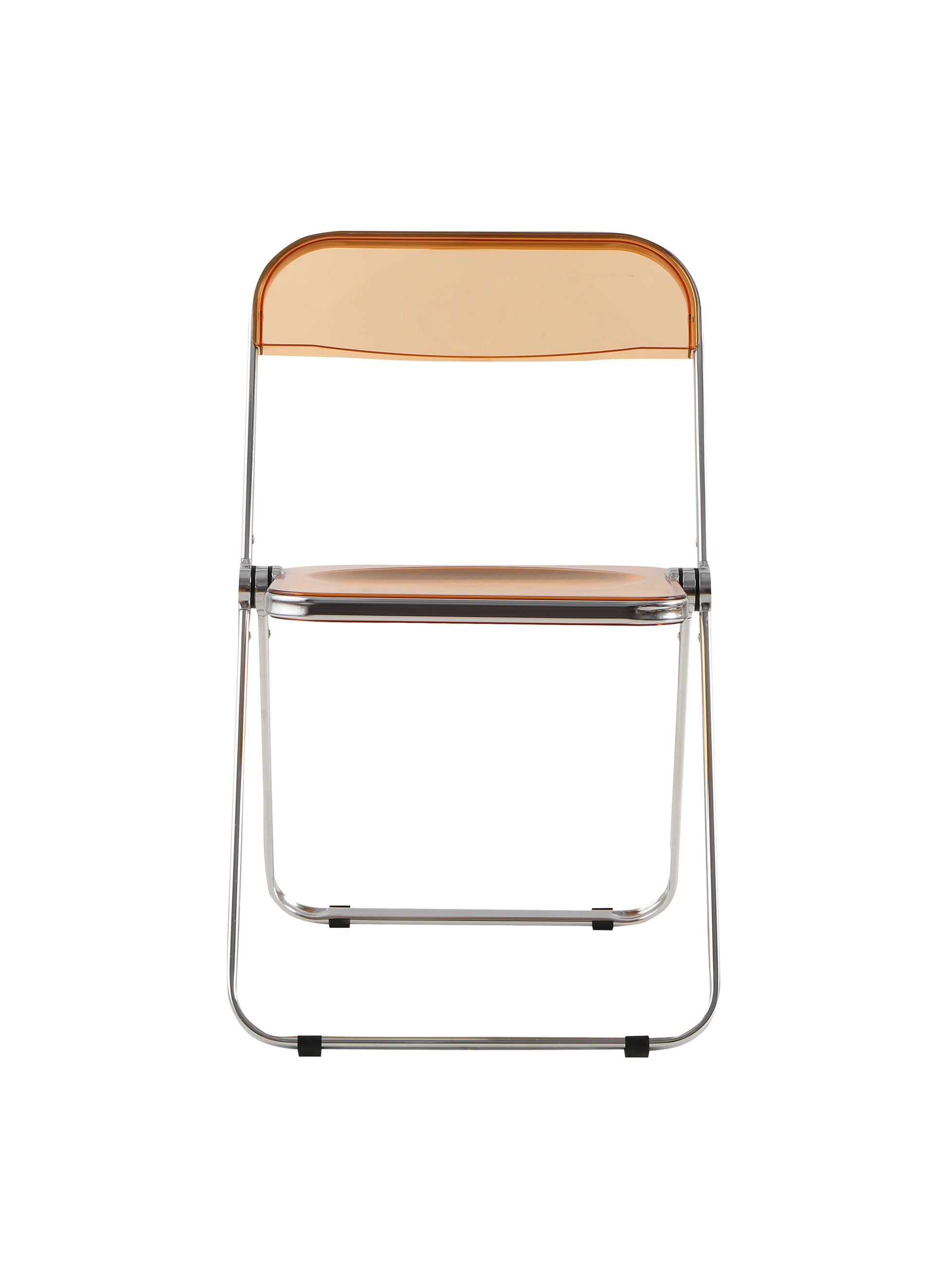 Folding Chair Transparent Chairs-Ghost Stackable Crystal Folding Chair-PC Plastic Living Room Seat-Chrome Frame and Foldable Acrylic Chair fo -Orange