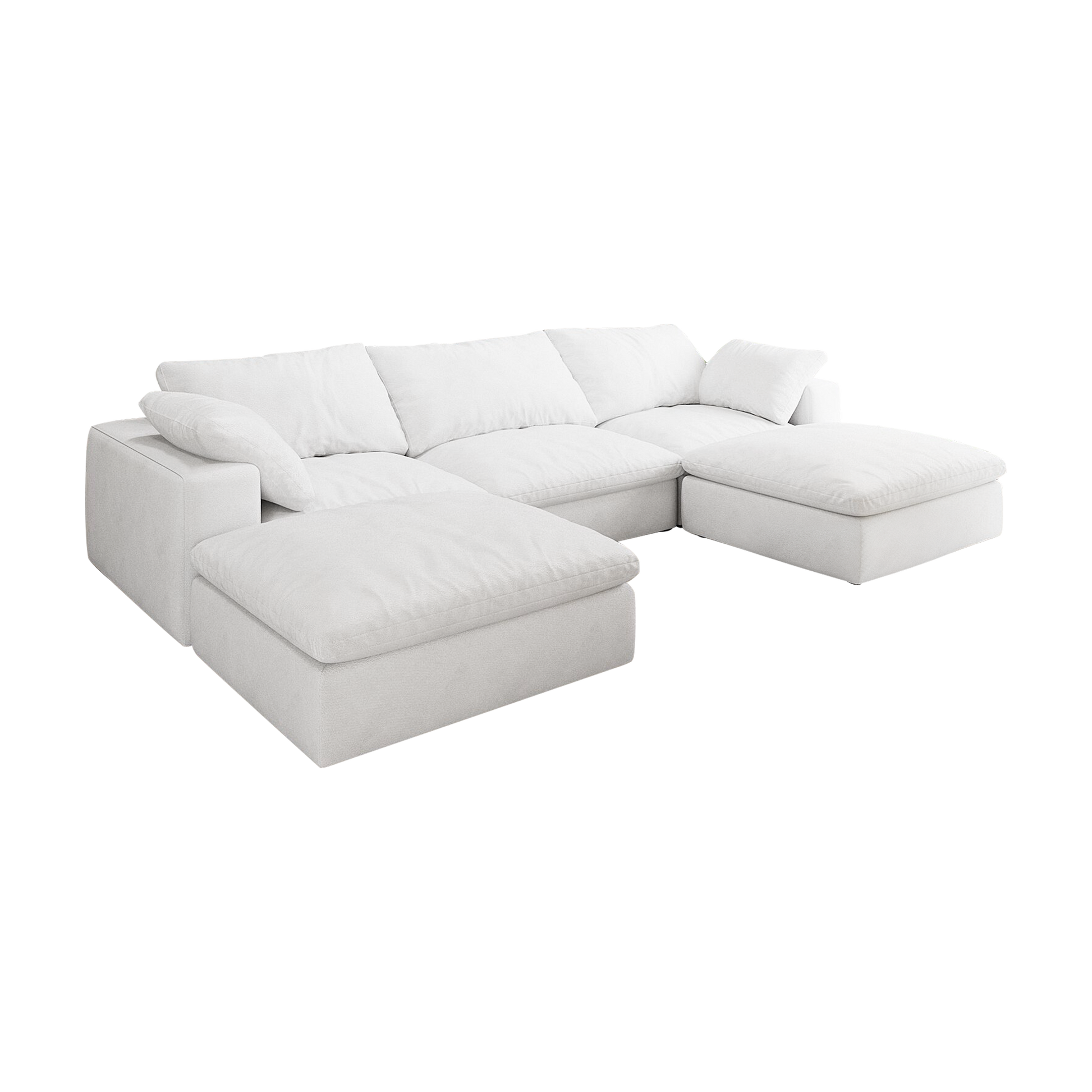 Cloud Modular Sectional Sofa with Storage Ottomans, Down Filled Comfort for Living Room