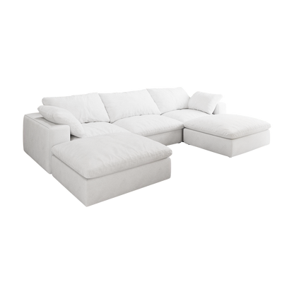 Cloud Modular Sectional Sofa with Storage Ottomans, Down Filled Comfort for Living Room