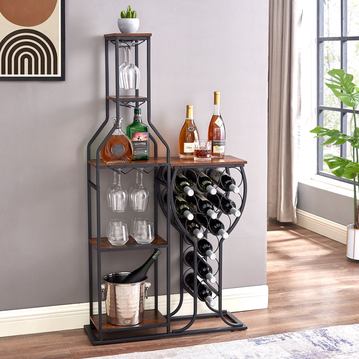 Wayman Wine Bottle Wine Bakers Rack