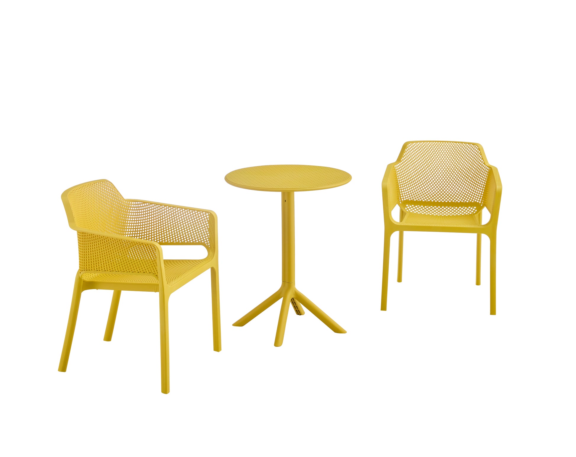 3 piece plastic arm chair Bistro GRS Premium Ocean Plastic,  mustard yellow