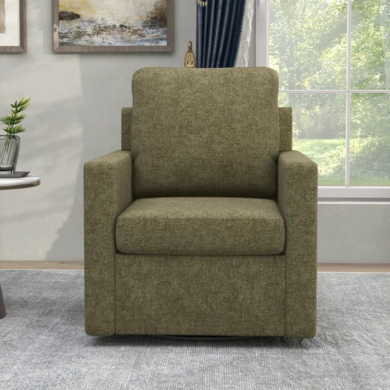 29" Wide Upholstered Swivel Armchair - Groovy Boardz