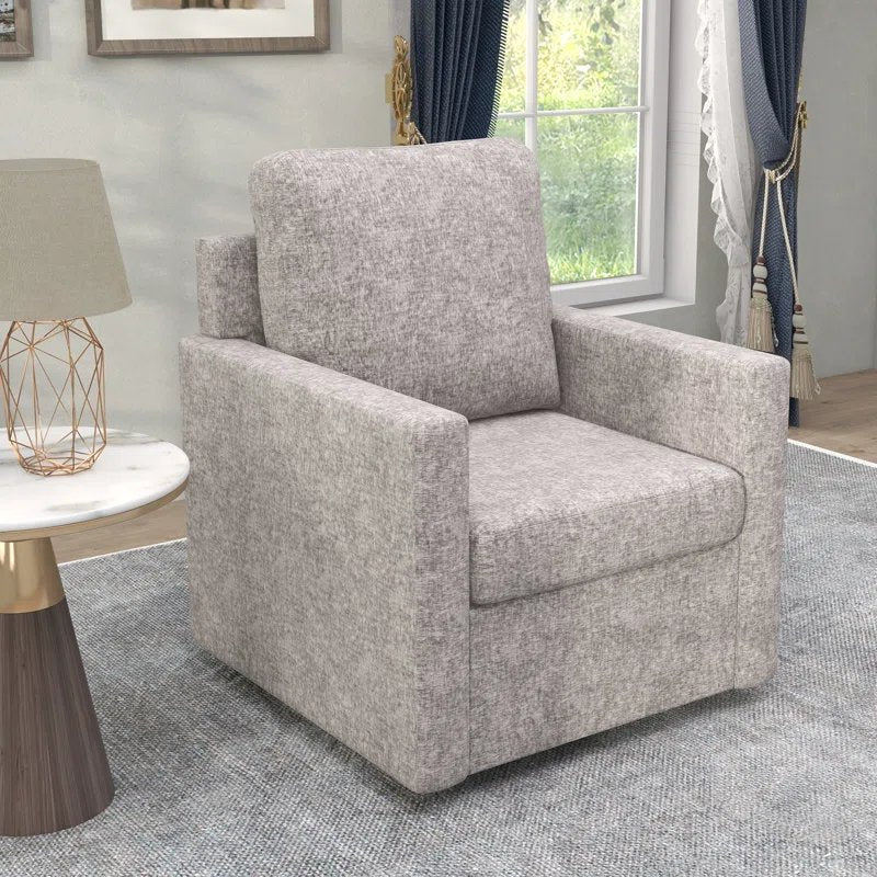 29" Wide Upholstered Swivel Armchair - Groovy Boardz