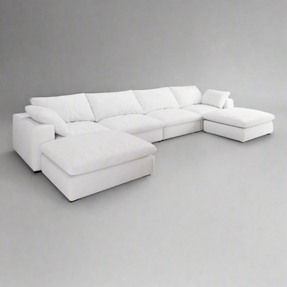 Cloud Modular Sectional Sofa with Storage Ottomans, Down Filled Comfort