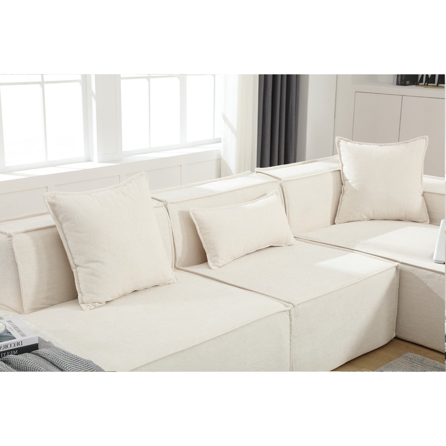 Modular Cloud Sofa Sectional, Free Combination, L-shaped