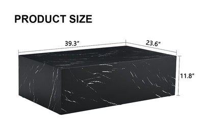 39.3*23.6*11.8 Inch Black Marble Texture MDF Coffee Table - Luxurious Design, Perfect Living Room Accent.Fashion texture design coffee table, suitable for various situations and scenes.