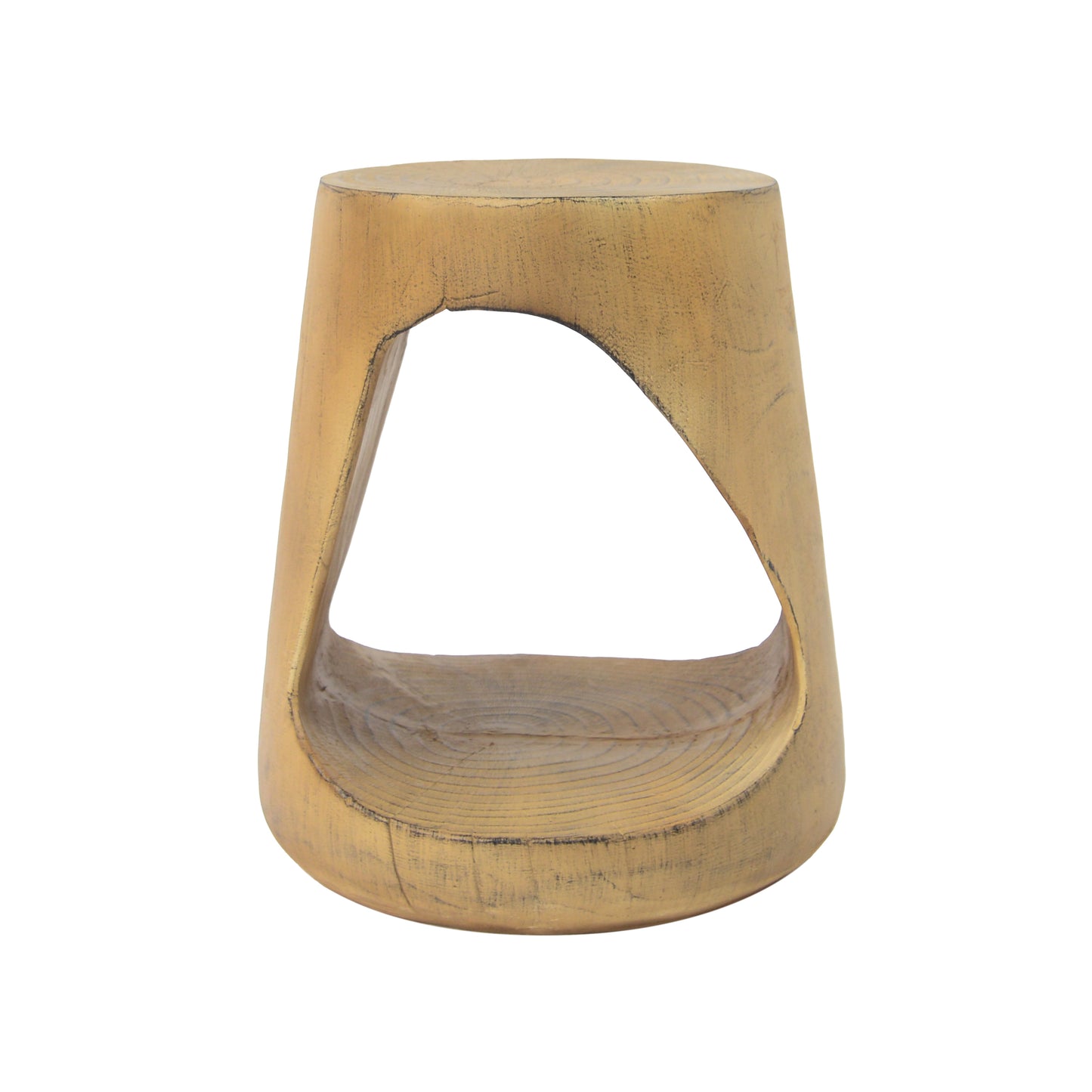 MGO Hollow Side Table, Wood-like texture, Natural Color