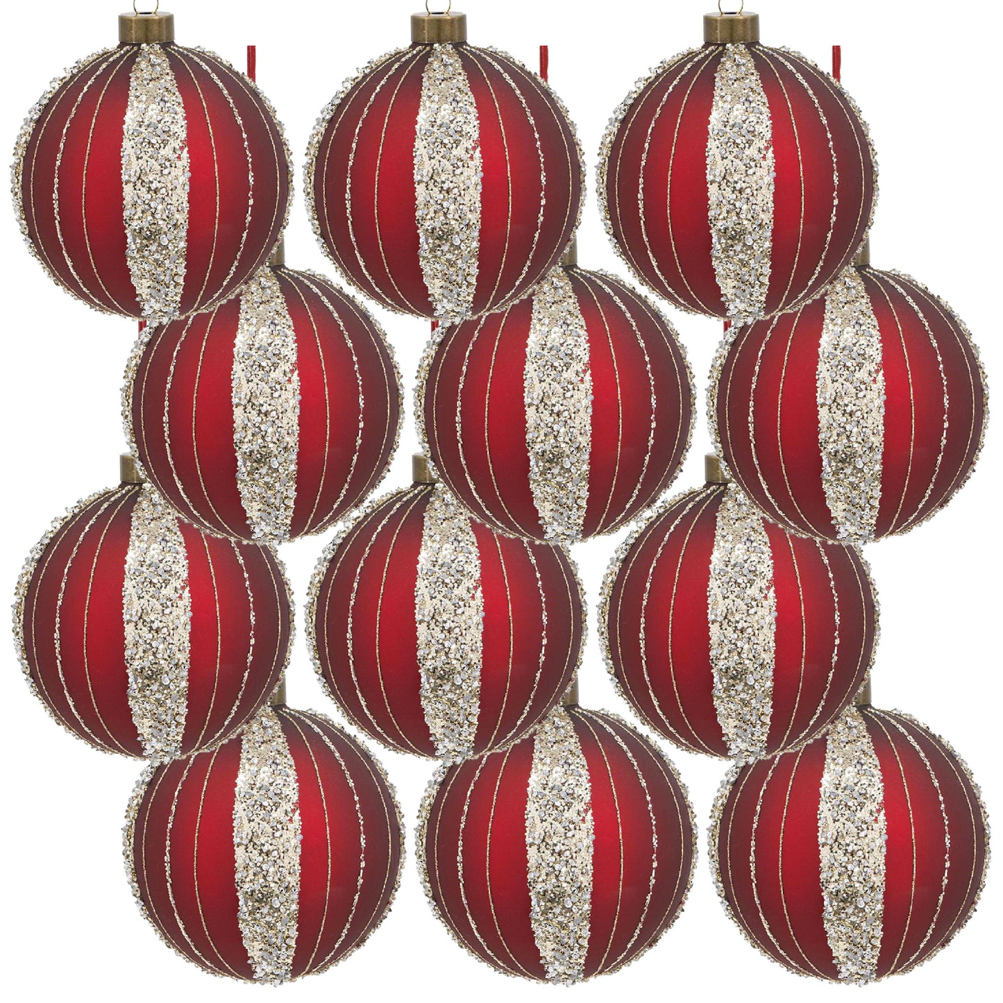 D3" Christmas Ball Ornaments, Glass Decorative Hanging Ball Christmas Tree Ornaments for Holiday Party Decorations, Set of 12