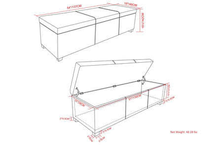 Lincoln Extra Large Storage Ottoman Bench