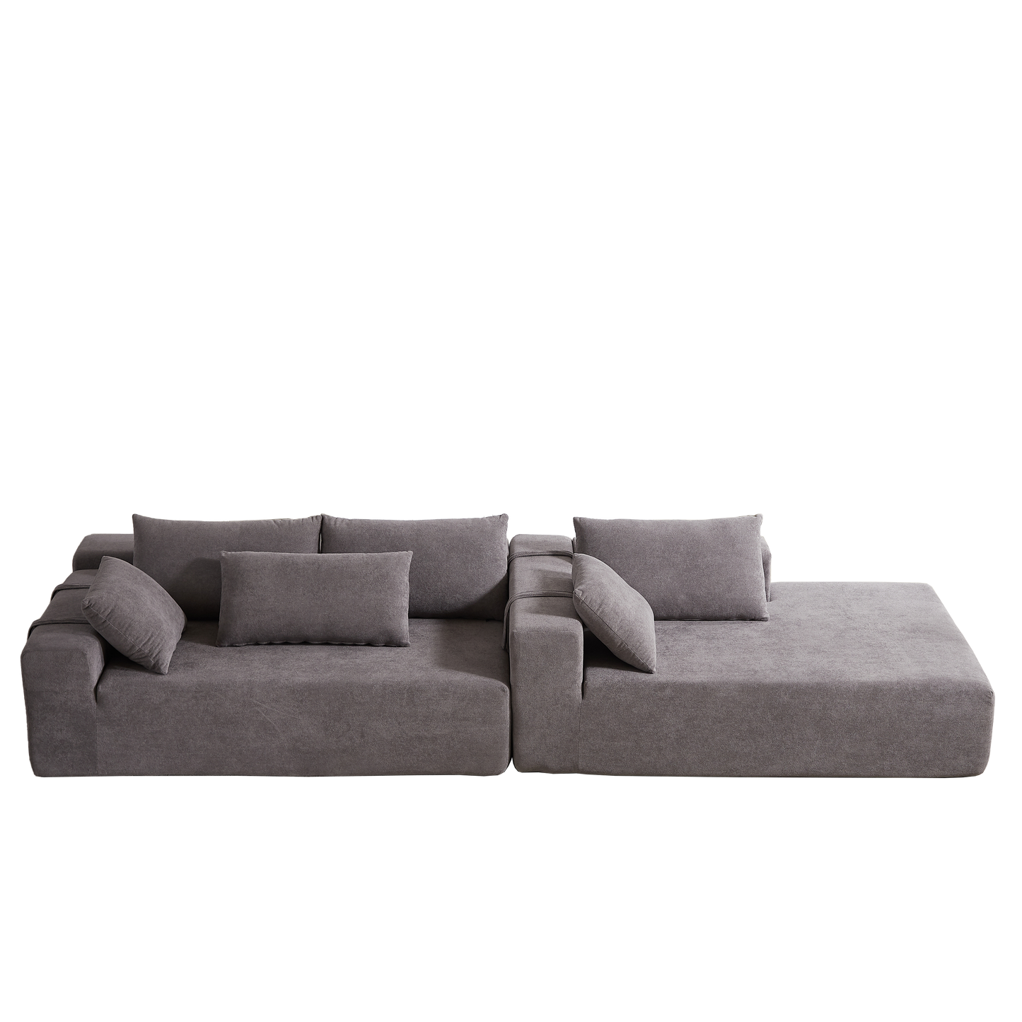 Modern Chenille Upholstered Sectional Sofa Couch Set,Modular 108" L Shaped Sectional Living Room Sofa Set With 6 Pillows,Free Combination Sofa Couch for Living Room,Bedroom(Right Chaise)