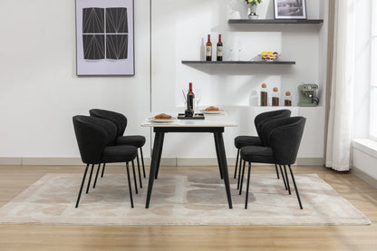 Retro Minimalist Modern Boucle Fabric Dining Chairs