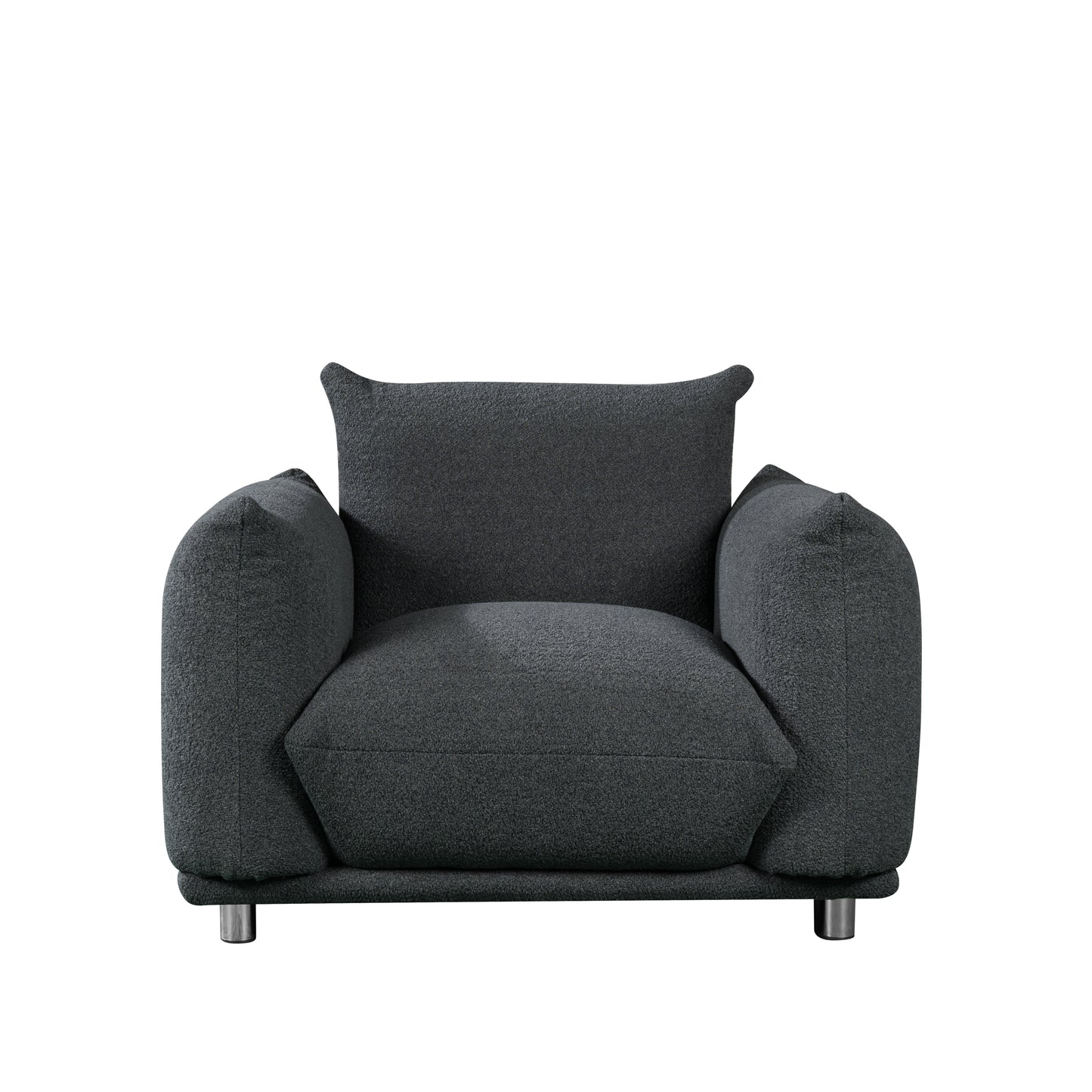 Sherpa Accent Chair Single Sofa 42"W Accent Chair for Bedroom Living room Apartment, Black